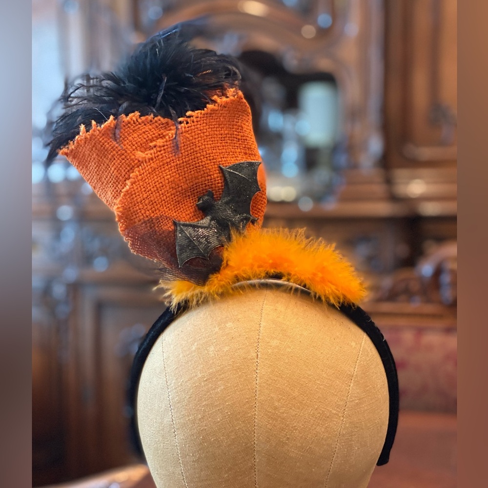 Halloween Fascinator. Handcrafted, fun party hat.